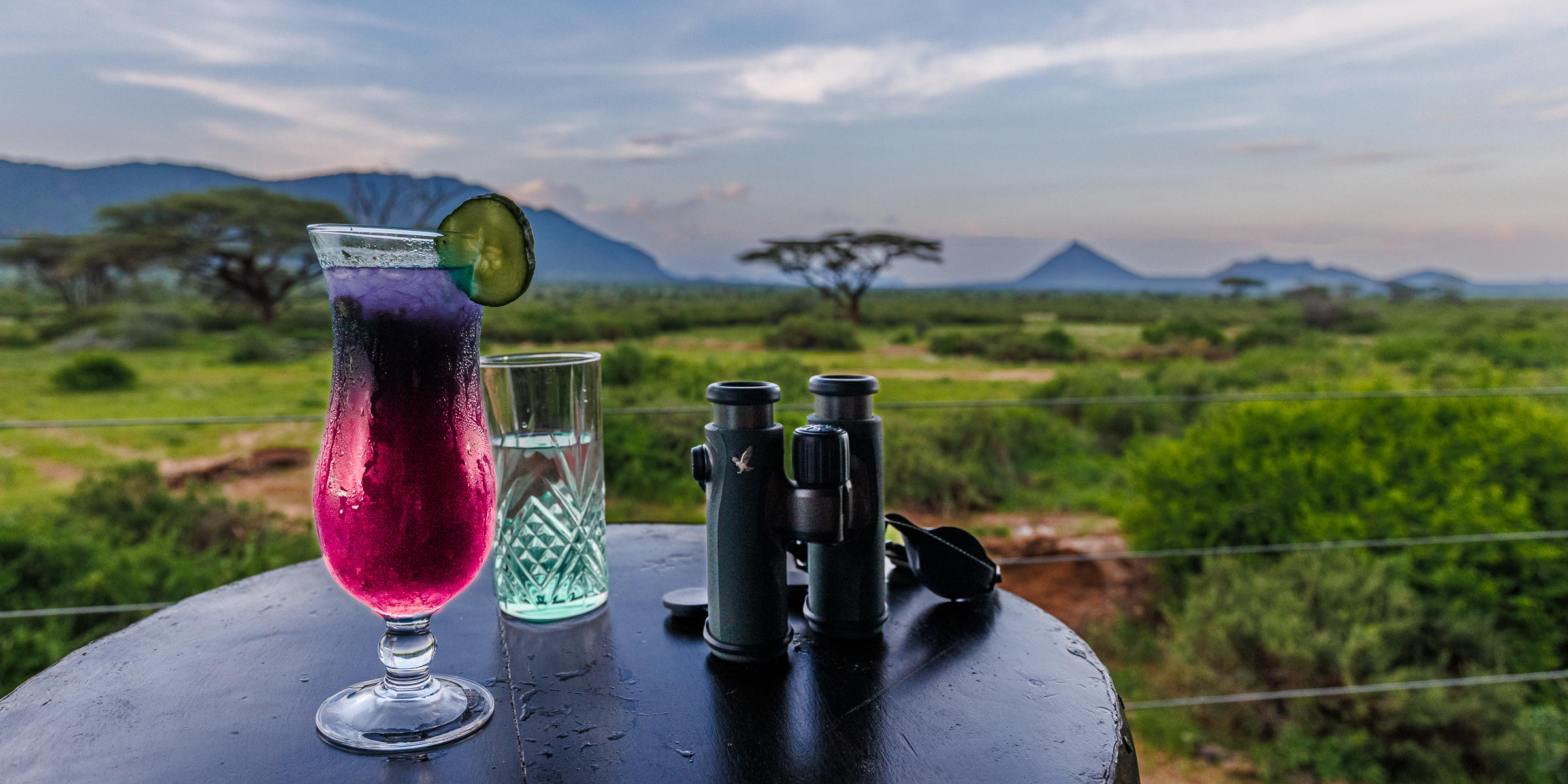 Samburu Larsens - Sundowner Drinks view